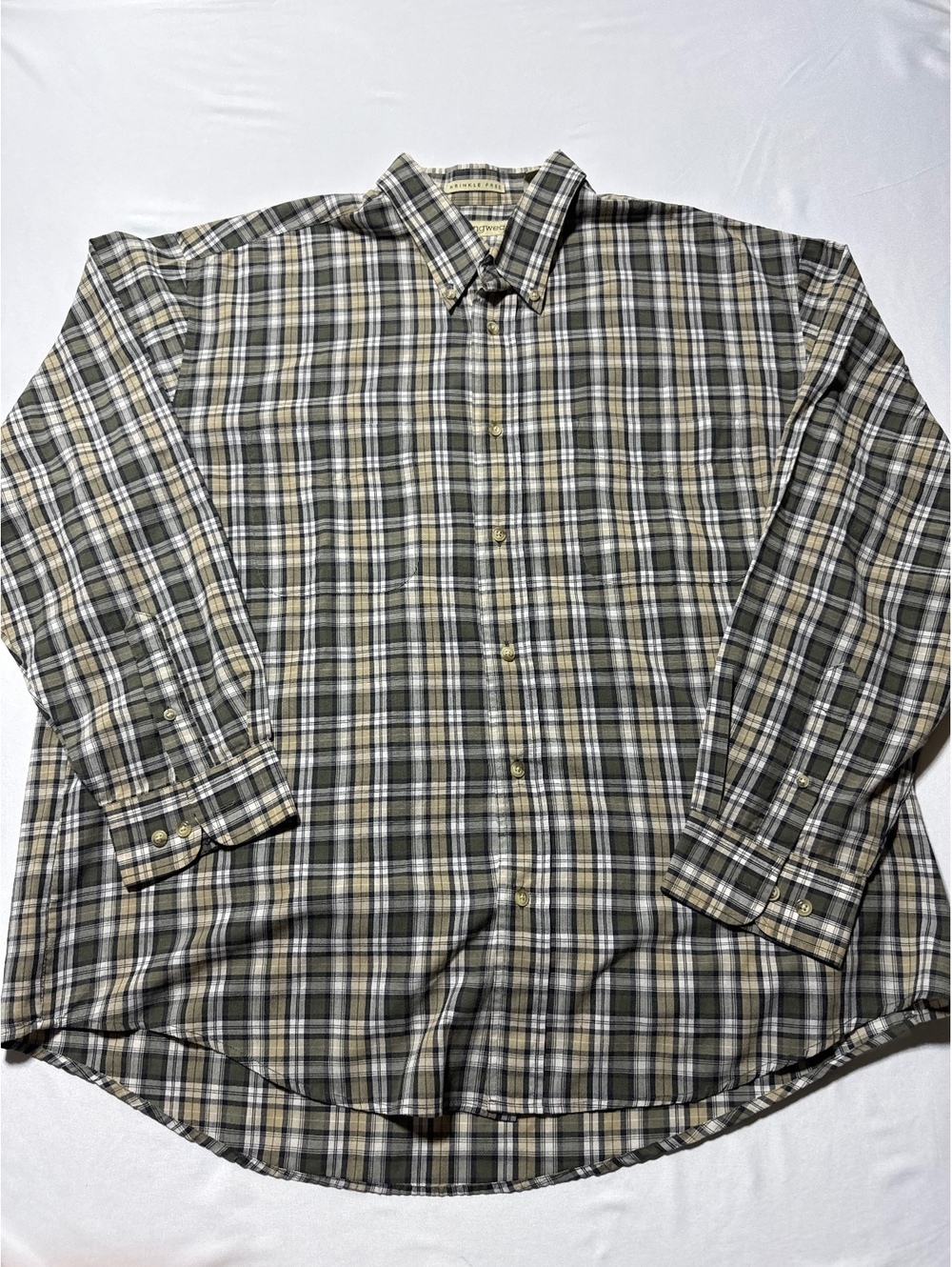Munsingwear Wrinkle-Free XL Plaid Button-Up Shirt - Classic,